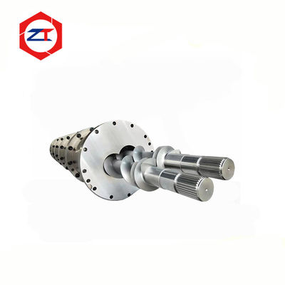 Extrusora de doble tornillo redondo de 128mm 45 # + Cr26, piezas de repuesto para máquina de aperitivos, extrusora de alta resistencia al desgaste para alimentos para mascotas